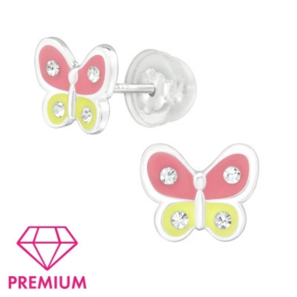 Children's Silver Butterfly Ear Studs #Clearance#Lastprice#No offer - Picture 2 of 6